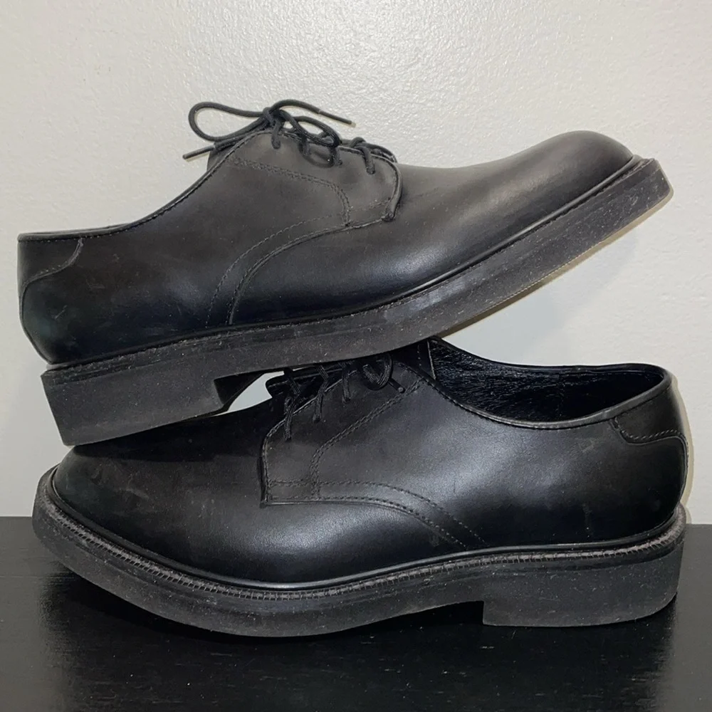 Hitchcock Black Leather‎ Oxfords.  Size 9.5. 5E.  Wide Shoes for Men.